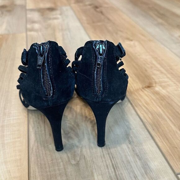 Alfani Women's Heels - Pumps Open Toe Strappy Faux Leather/SuedeBlack Size 9 1/2 - Picture 6 of 13